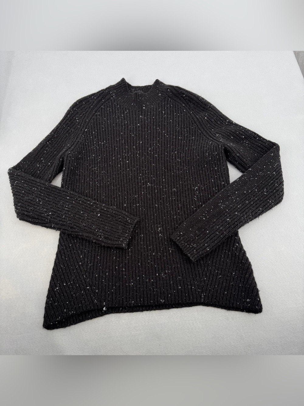 Kuhl Black Wool Blend Ribbed Mock Neck Sweater XS
